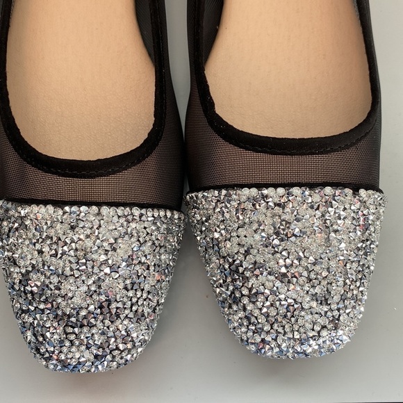 Beautiful mesh crystal flays black size 7.5 - Picture 5 of 12